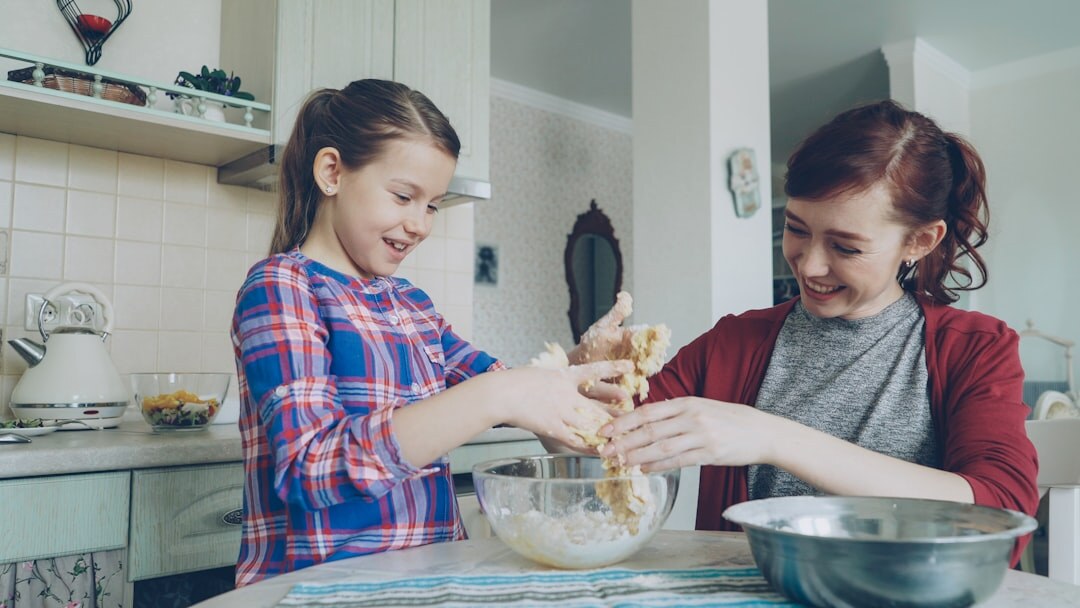 baking cake in home kitchen