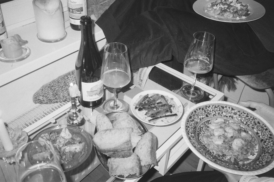 home cooked meal on table